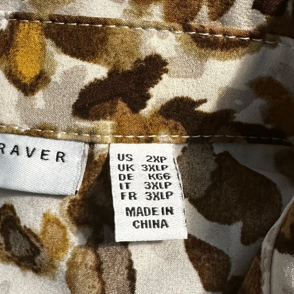 Susan Graver Women's Leopard Print Button-Up Shirt 3XLP 4 Pockets - Picture 4 of 12